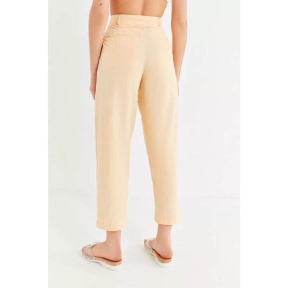 Urban Outfitters Maria Button-Fly Tapered Trouser, Peach-Orange, Size 0 - Picture 4 of 4